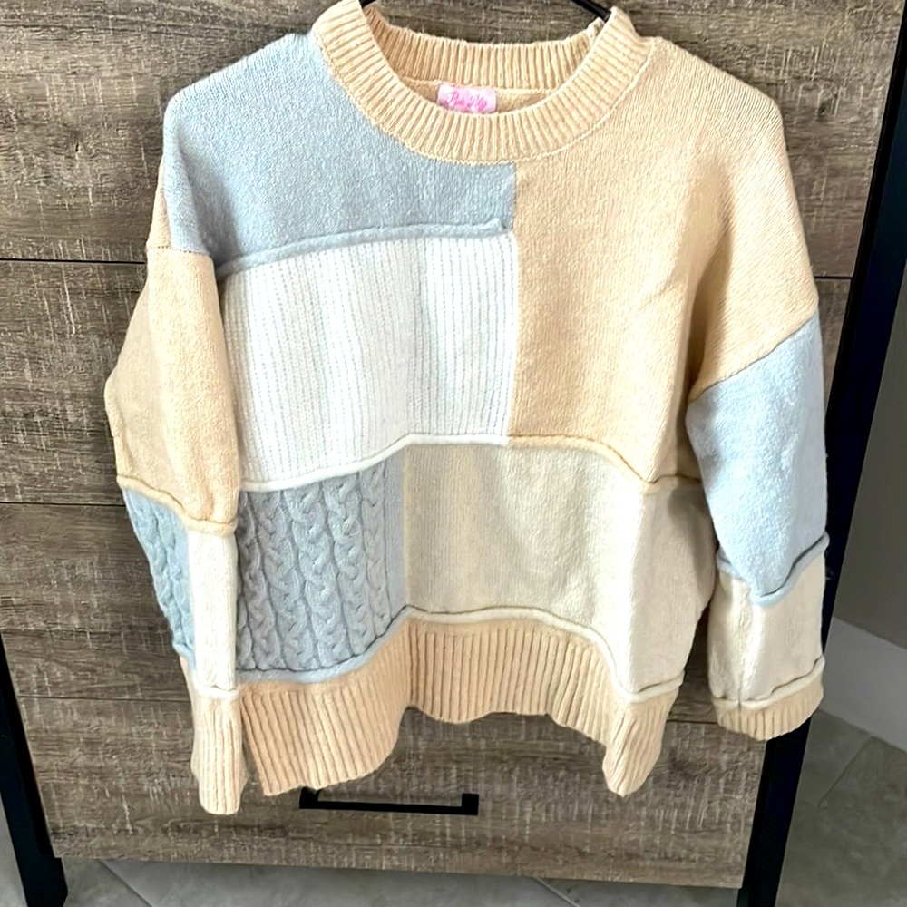 Color block Sweater Pink Lily